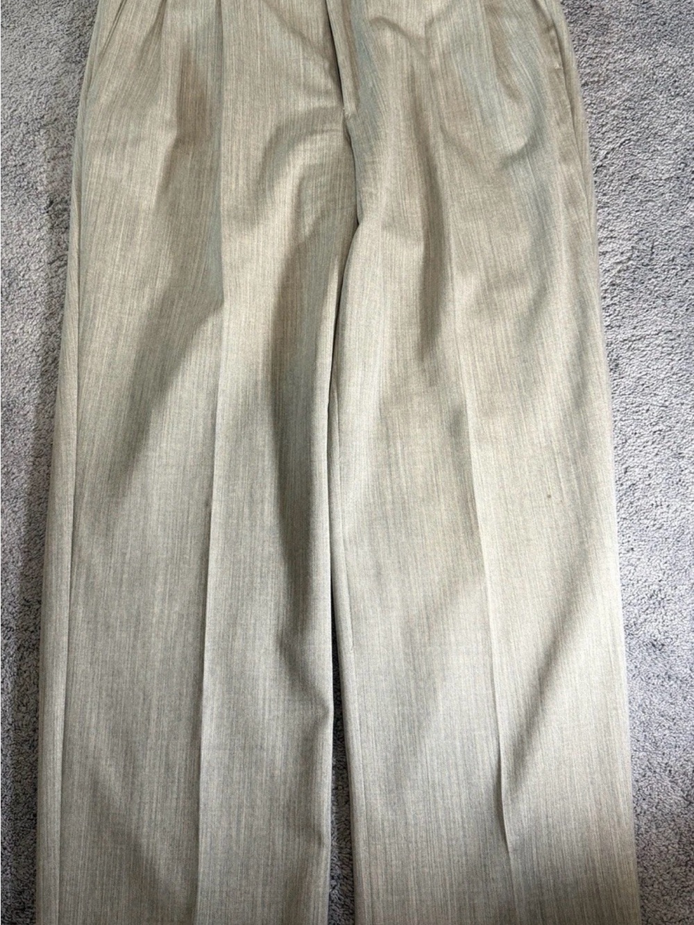 Vintage Bachrach Dress Pants Mens 36 Tan/Gray 100% Wool Pleated Cuffed 36x30